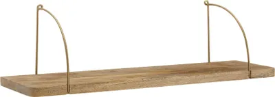 Image de Etagère murale 80x25x22 cm manguier bois massif / métal étagère suspendue industrielle | Wohnling