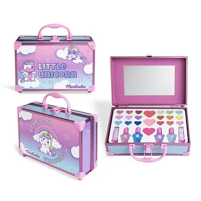 Produktbild von MARTINELIA | Detská sada na líčenie, kufor plný kozmetiky, očné tiene, hranie rolí pre deti | Little Unicorn