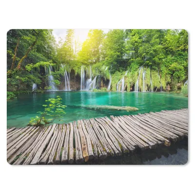Produktbild von MuchoWow® Mauspad Mousepad Brücke - Wasserfall - Natur 40x30 cm - Mousepads - Maus Mat - Pad - Mausunterlage - Anti Rutsch