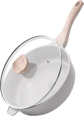 Zdjęcie produktu dla Ceramiczna patelnia do smażenia - Powłoka nieprzywierająca - 26 cm - Z pokrywką
