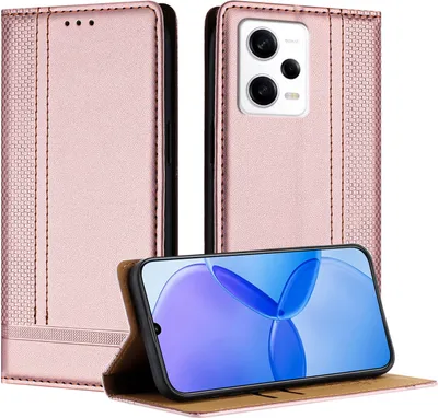 Image de Etui pour Xiaomi Poco X5 Pro/Redmi Note 12 Pro 5G étui en cuir avec fonction stand Rose