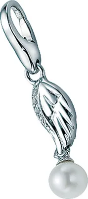 Produktbild von Charm Giorgio Martello Milano Flügel mit Zirkonia und Süßwasser Perle, Silber 925 Silber Onesize