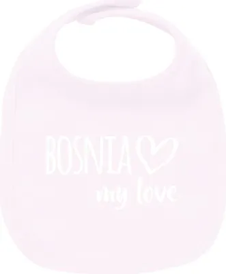 Produktbild von Huuraa Unisex Babylatz Bosnia my love Geschenk Babypink  Baumwolle Bosnia Mitbringsel
