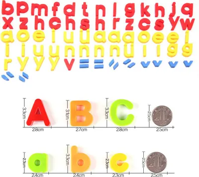 Zdjęcie produktu dla Magnetyczny alfabet, magnesy, litery, cyfry, symbole, zestaw zabawek, ABC 123, lodówka, plastik, zabawka do wczesnej nauki