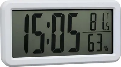 Produktbild von Avizar, Digitaler Wecker mit Thermometer Hygrometer Minimaldesign, Weiß