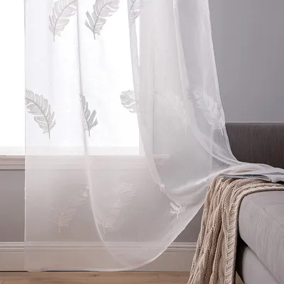Immagine prodotto di Tenda voile - Trasparente - Ricamata - 225 x 140 cm - Set da 2