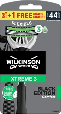 Produktbild von Einwegrasierer für Männer Xtreme 3 Black Edition Comfort 3+1 Stück