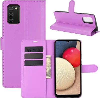 Produktbild von König Design Hülle kompatibel mit Samsung Galaxy A02s Kunstleder Handyhülle - Handy Case Violett