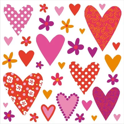 Immagine prodotto di Bigliettino con motivo a cuori, colore: multicolore, dimensioni: 8x8 cm