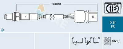 Produktbild von FAE Lambdasonde für OPEL Corsa D Schrägheck (S07) vor-Kat 900mm 75092