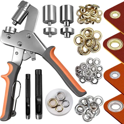 Ösenzange 6+10 mm mit 500 Metallösen, Handwerkzeug für Planen, Leder, Stoffe