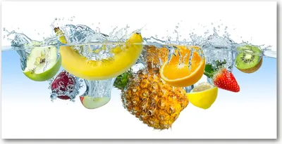 Produktbild von Tulup Glas-Bild -140x70- Wandkunst Dekorative Wand für Küche & Wohnzimmer - Essen & Getränke - Frucht Wasser - Mehrfarbig
