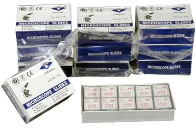 Imagen del producto de 500 portaobjetos de microscopio vacíos + 1000 cubreobjetos
