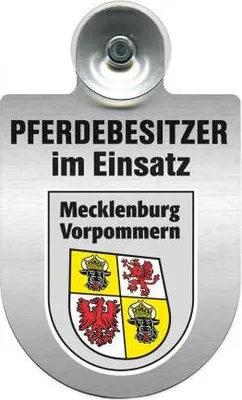 Produktbild von Einsatzschild mit Saugnapf - Pferdebesitzer im Einsatz - 393830 incl. Regionenwappen nach Wahl Color - Region Mecklenburg-Vorpommern