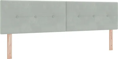Produktbild von Möbel Kopfteil Knopfgepolstert Hellgrau 180 cm Samt - Kopfteile 42007183