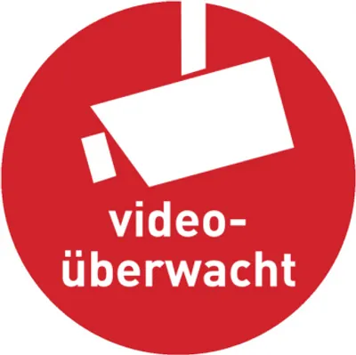 Produktbild von Dreifke® Aufkleber Hinweisschild, videoüberwacht, Ø 50 mm - DIN 33450, Folie ...