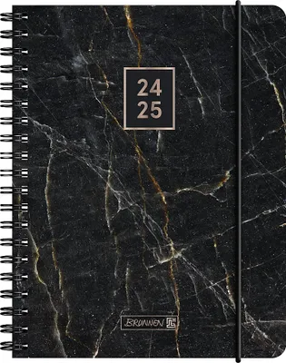 Produktbild von Schülerkal. 24/25 "Black Marble", 2 S. = 1 Woche A6/schwarz