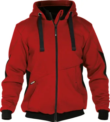 Produktbild von DASSY® Pulse Sweatshirt-Jacke ROT/SCHWARZ Gr.XS Länge: STANDARD