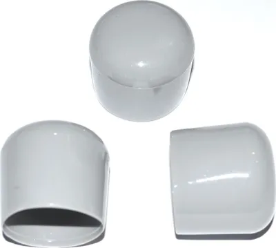 Produktbild von 100 Stück - Kappe für Rundrohr D=20 mm L= 20 mm grau PVC