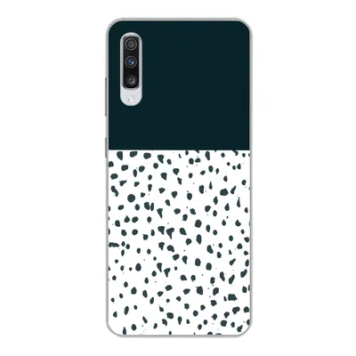 Produktbild von MuchoWow® Handyhülle Schutzhülle Hülle für Samsung Galaxy A70 Polka dots - Schwarz - Weiß Silikon Softcase Handy Hülle - Schutzhaube