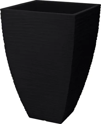 Immagine prodotto di PROGARDEN Vaso da fiori grande a coste 40 x 40 x 60 cm nero KO-Y54201740