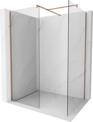 Zdjęcie produktu dla Mexen Kioto ścianka prysznicowa Walk-in 90 x 75 cm, transparent, różowe złoto - 800-090-202-60-00-075