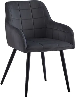 Produktbild von SAM® Esszimmer Armlehnstuhl Samt anthrazit schwarz Metallbeine LARS