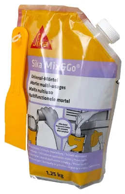 Produktbild von Reparaturmörtel Sika Mix&Go 1,25 kg Grau für Beton Mauerwerk Baustoff