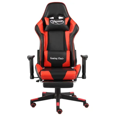 Immagine prodotto di Sedia da gioco con poggiapiedi girevole in PVC rosso