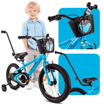 Produktbild von Sun Baby Verdant Rowan Kinderfahrrad Jungen Fahrrad Stützräder 12 14 16 Zoll ab 4-6 Jahre BMX Kinder Fahhrad (16 Zoll, blau)