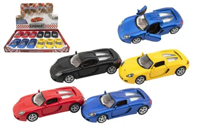 Immagine prodotto di Auto Kinsmart Porsche Carrera GT 1:36, 12,5 cm, metallo/plastica, 4 colori, a molla, 12 pezzi in confezione