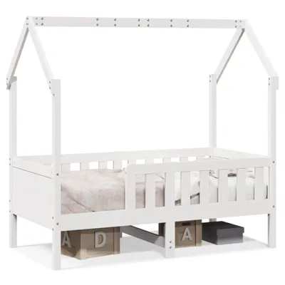 Produktbild von Kinderbett Hausbett Weiß 70x140 cm Massivholz Kiefer
