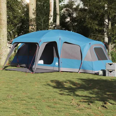 Produktbild von "2026 Promotion" Familienzelt mit Vorzelt 9 Personen, Familienzelt UV-Schutz, Blau Wasserdicht - Campingzelte CC23510
