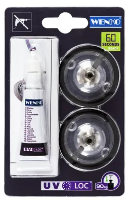 Produktbild von WENKO Wandmontageplatte Mod UV-Loc Klebesystem für Bad-Accessoires ohne Bohren mit 2 Platten 1 Kleber und 1 Adapter zur starken Wandmontage transparent Maße 2,5 x 7 x 1,5 cm für Badezimmer Kunststoff