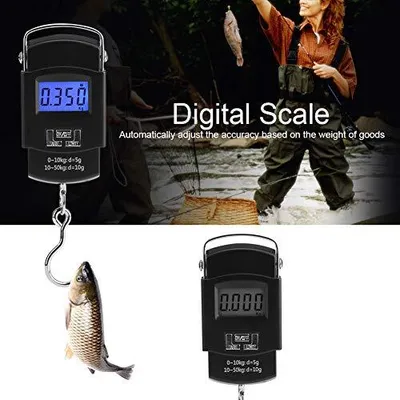 Produktbild von Digital Kofferwaage Gepäckwaage mit Haken, tragbar Hängewaage LCD Anzeige für Outdoor Reise