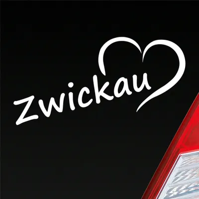 Produktbild von Auto Aufkleber Zwickau Herz Stadt City Liebe Love Heimat 19x8 cm Weiss Matt Sticker Heckscheibenaufkleber