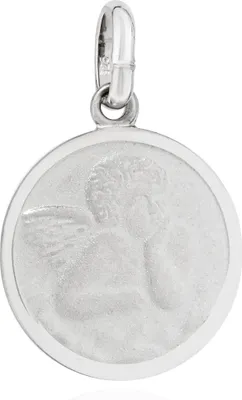 Produktbild von NKlaus Kettenanhänger Schutzengel 925 Silber teilmatt rhodiniert 13mm Talisman Amulett 13453