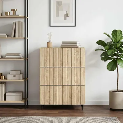 Produktbild von vidaXL Schubladenschrank 66 x 34,5 x 92 cm Holzwerkstoff Sonoma-Eiche