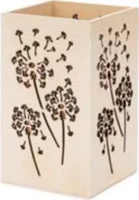 Produktbild von Windlicht Holz Pusteblume 17x10x10 cm