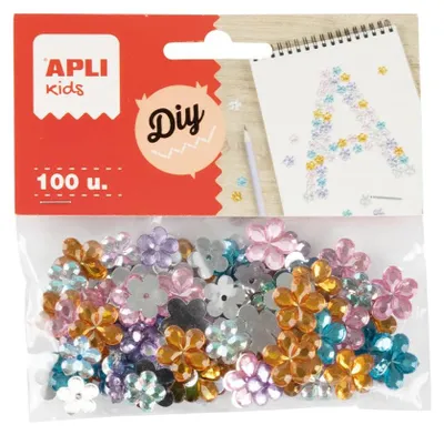 Acryl-Diamant-Blume zum Basteln, 100 Stück, mehrfarbig