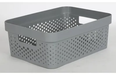 Produktbild von Korb 11 Liter Grau Aufbewahrungskorb Spielzeugkiste Ordnungsbox Regalbox