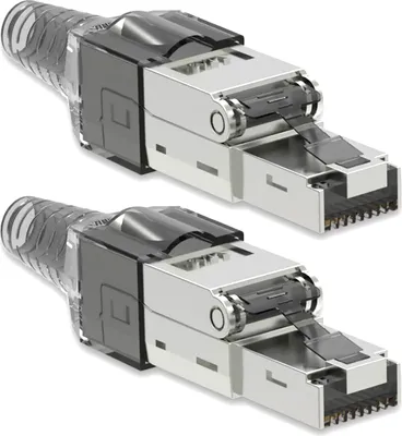 Produktbild von Netzwerkstecker Cat7 CAT 7 RJ45 Stecker 2x Steckverbinder werkzeuglos geschirmt
