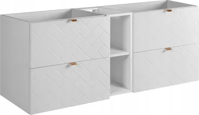 Produktbild von RODAN | Waschbeckunterschrank 140 cm - Weiß Matt - Badezimmerschränke - Badmöbel - Waschbecken Unterschränke - Ohne Platte - Weißes Bücherregal