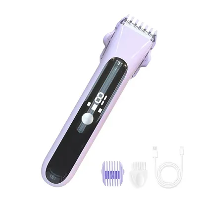 Produktbild von 2-in-1-Damenrasierer, Rasierer Damen, Elektrischer Intimrasierer, Bikini Trimmer, Wasserdicht Nass- und Trockenrasierer,ABS, Lila