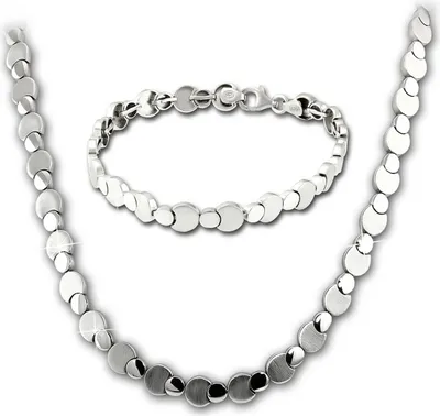 Produktbild von SilberDream Collier und Armband Damen ECHT Silber Schmuck-Set Circles D2SDS474J