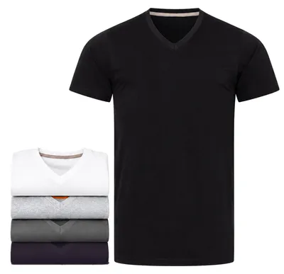 Produktbild von Mivaro Herren T-Shirt 5er Pack V-Ausschnitt - V-Neck Shirt aus 100% Baumwolle, Regular Fit, Basic Kurzarm, bis 5XL