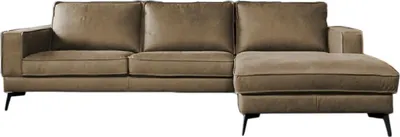 Produktbild von KAWOLA Sofa BLOOM Ecksofa Leder camel Recamiere rechts