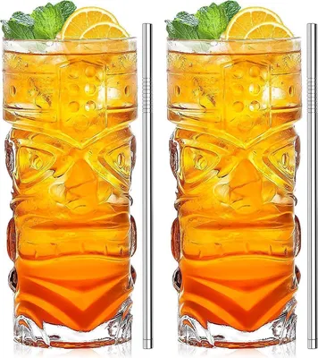 Obrázok produktu pre INFTYLE Tiki Cocktail Glasses Set 2-Pack 14oz Clear Glass