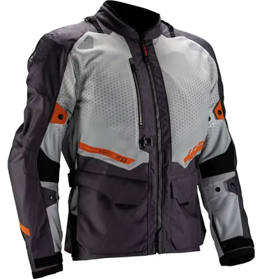 Zdjęcie produktu dla Wodoodporna tekstylna kurtka motocyklowa Leatt ADV Flowtour 5.5, jasnoszary/ciemnoszary, M
