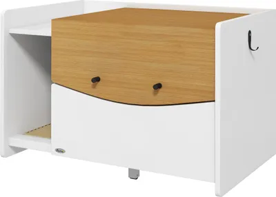Produktbild von Katzentoilette, ausziehbar, Schrankdesign, Streufach, 78x50x51cm, Eiche/Weiß